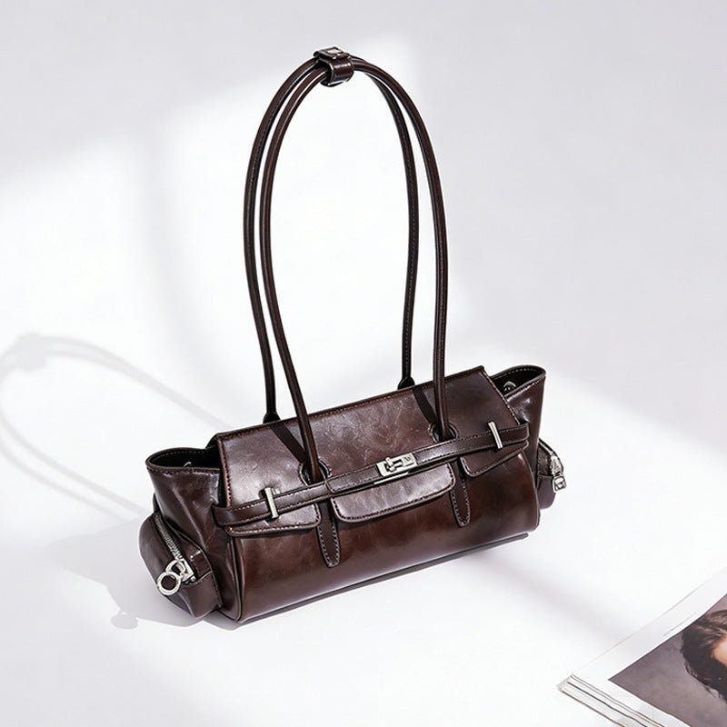 Bolso de mano de piel de 38 cm