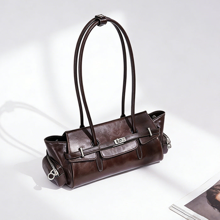 Bolso de mano de piel de 38 cm