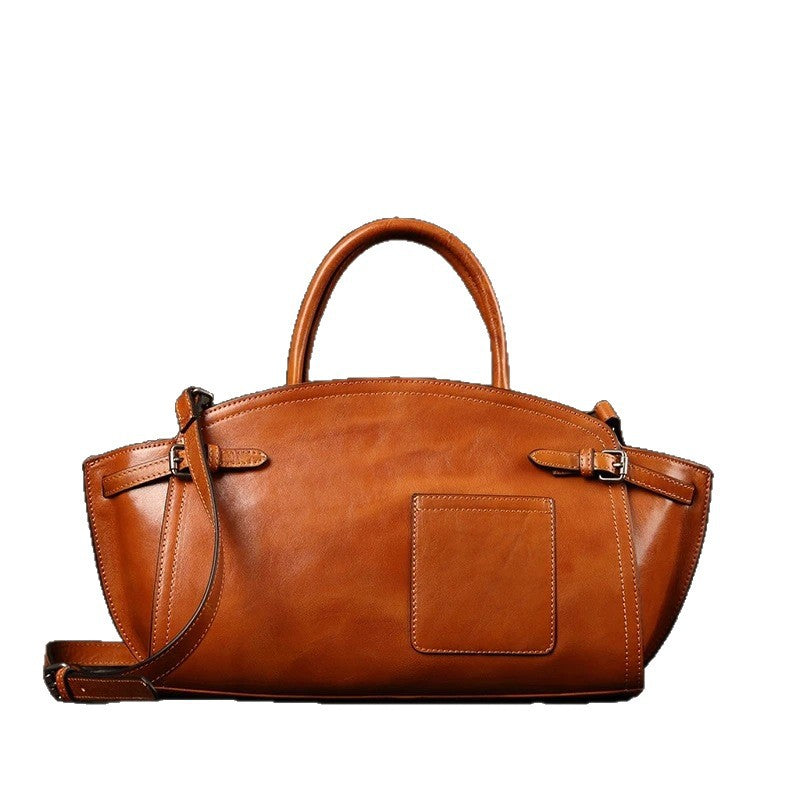 Bolso de mano de piel Boston retro, fotografía adicional 5