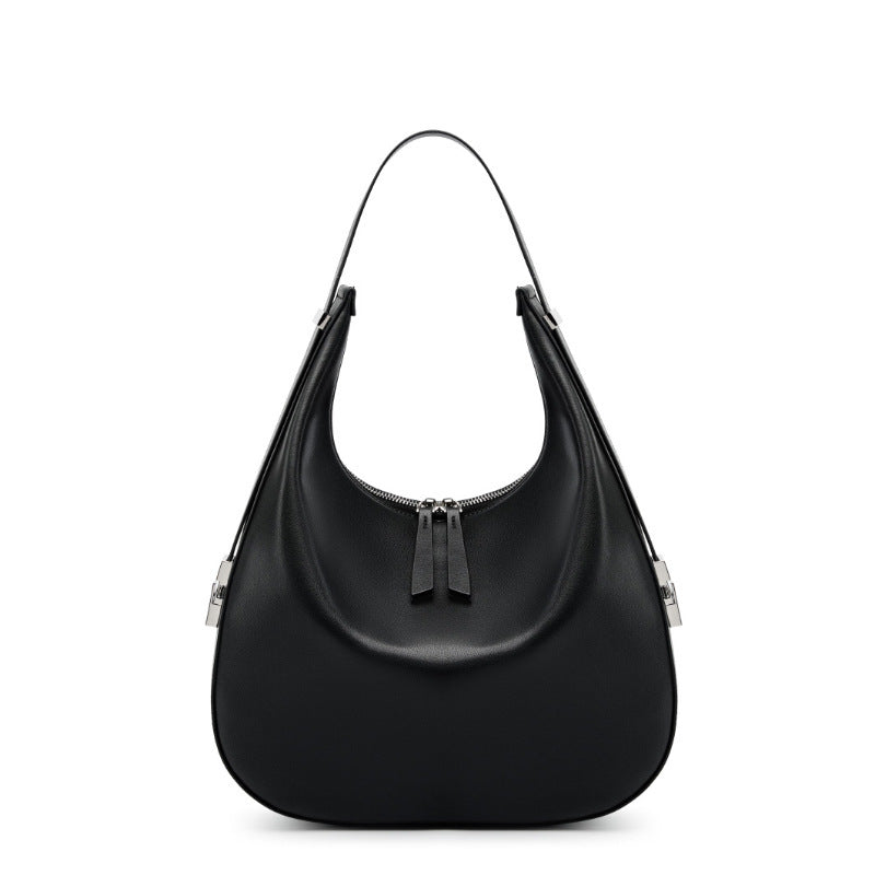 Bolso de hombro de piel · Media luna