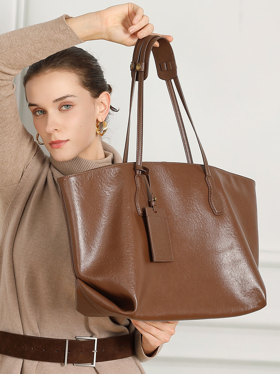 Bolso grande de piel de 50 cm