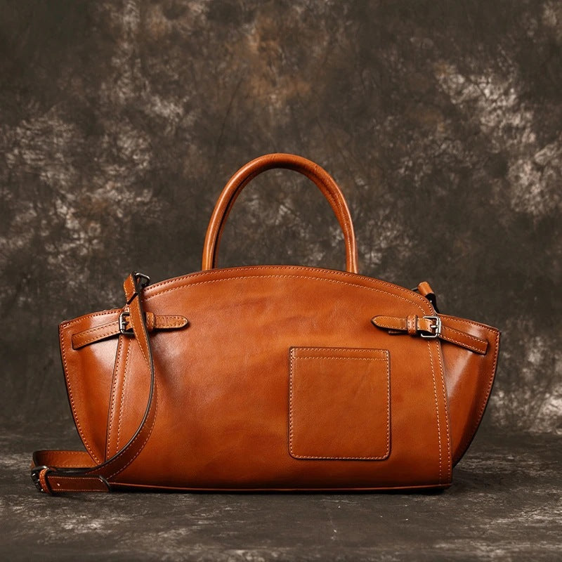 Bolso de mano de piel · Boston retro
