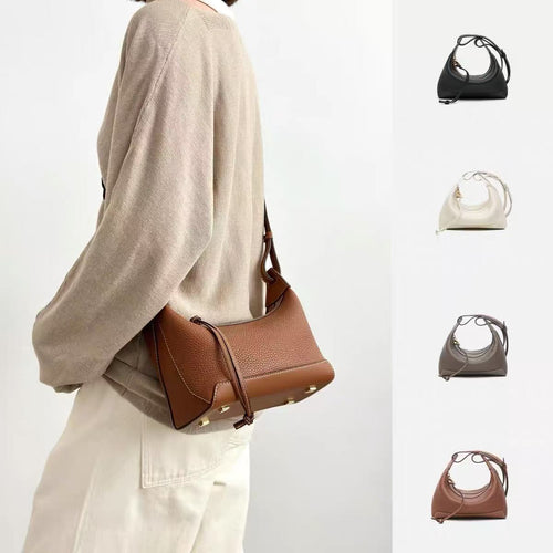 Bolso bandolera de piel curvo