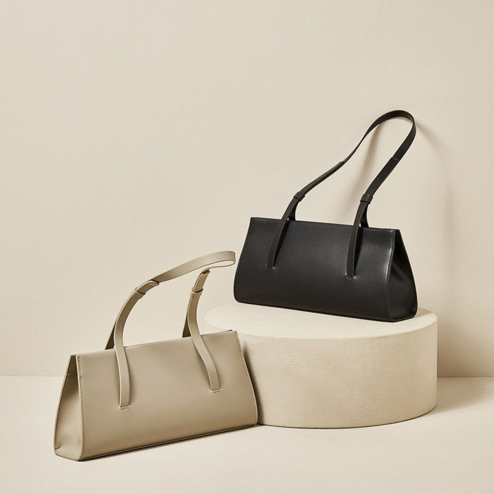 Bolso de hombro de piel de estilo francés