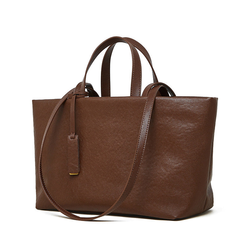 Bolso de hombro de piel · 32 cm