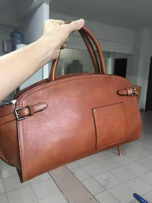 Bolso de mano de piel · Boston retro